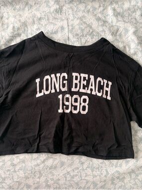 Black H&M Long Beach crop top